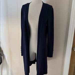 JM Collection Navy Blue Open long Cardigan